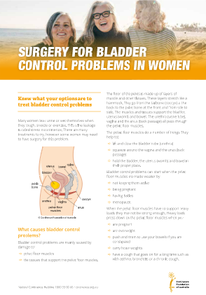 Surgery for bladder control problems in women