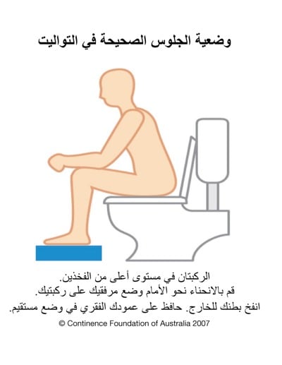 Correct Toiletting Position - Arabic