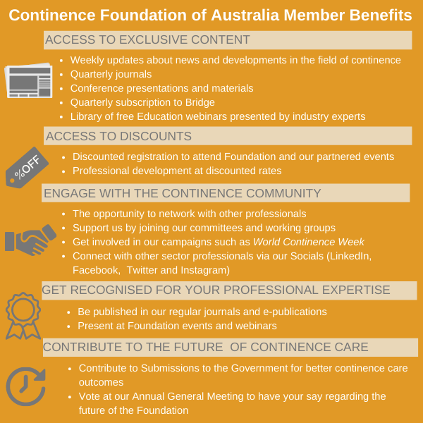 Continence Foundation of Australia Membership Benefits