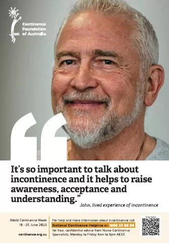 World Continence Week Lived Experience Poster John