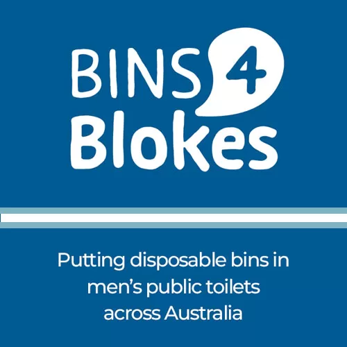 BINS4Blokes campiagn - putting disposable bins in men's public toilets across Australia
