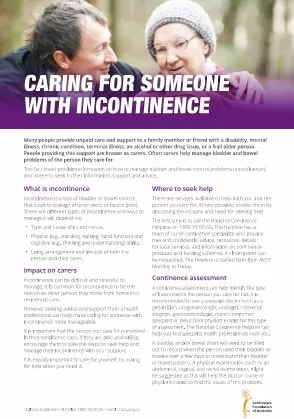 Caring for someone with incontinence